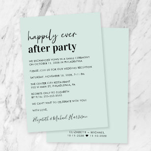 Minimale moderne Mint bruiloft receptie Kaart