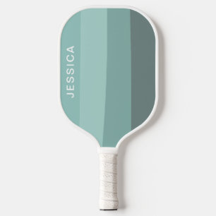Minimale moderne Mint Green Turquoise Retro Stripe Pickleball Paddle
