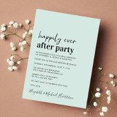 Minimale moderne mintgroene trouwreceptie uitnodig aankondiging