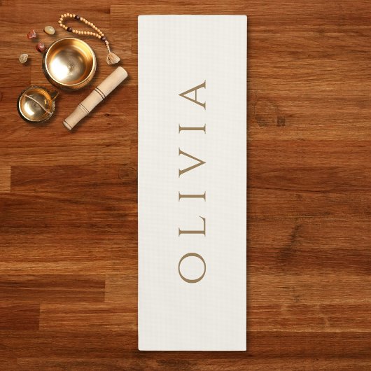 Minimale moderne, moderne Ivory Cream Gold Name Yogamat