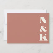 Minimale moderne monogram aardse terracotta bruilo notitiekaartje (Voorkant)