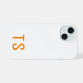 Minimale Moderne Monogram Beginletters Oranje Stij iPhone 15 Case (Achterkant horizontaal)