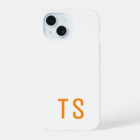 Minimale Moderne Monogram Beginletters Oranje Stij iPhone 15 Case (Achterkant)