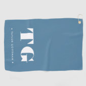 Minimale Moderne Monogram Blauwe Naam Sterren Golfhanddoek (Horizontaal)