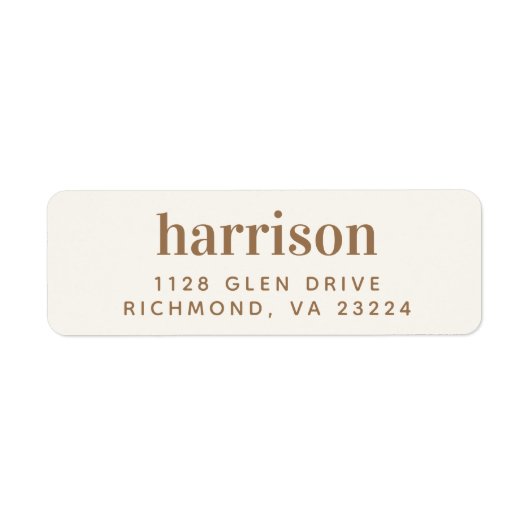 Minimale moderne Monogram Crème Goud Retouradres Etiket (Voorkant)