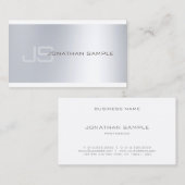 Minimale moderne monogram elite zilver Kijk Luxe Visitekaartje (Voorkant / Achterkant)