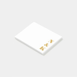 Minimale Moderne Monogram Geel en Witte Douane Post-it® Notes