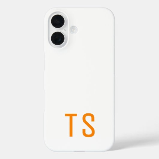Minimale Moderne Monogram Initiaal Oranje Stijlvol Case-Mate iPhone Case (Achterkant)