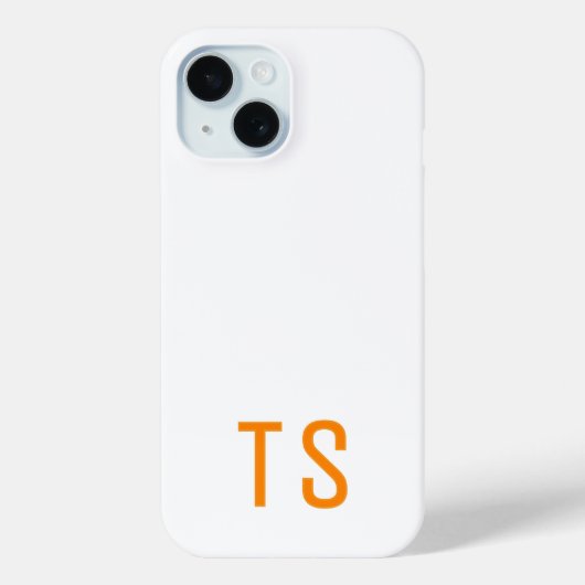 Minimale Moderne Monogram Initiaal Oranje Stijlvol Case-Mate iPhone Case (Achterkant)