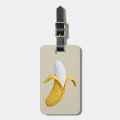 Minimale moderne monogram naam gehaakte banaan bagagelabel (Voorkant verticaal)