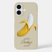 Minimale moderne monogram naam gehaakte banaan Case-Mate iPhone case (Achterkant)