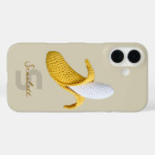 Minimale moderne monogram naam gehaakte banaan Case-Mate iPhone case (Achterkant (horizontaal))