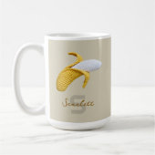 Minimale moderne monogram naam gehaakte banaan koffiemok (Links)