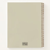 Minimale moderne monogram naam gehaakte banaan notitieboek (Achterkant)