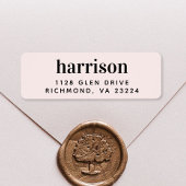 Minimale moderne monogram roze retouradres etiket