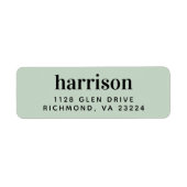 Minimale moderne monogram Sage Green Retour Adres Etiket (Voorkant)
