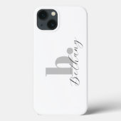 Minimale moderne monogram scriptnaam Case-Mate iPhone case (Achterkant)
