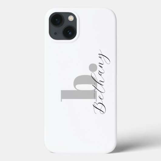 Minimale moderne monogram scriptnaam Case-Mate iPhone case (Achterkant)