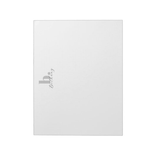 Minimale moderne monogram scriptnaam notitieblok (Linkerzijde)