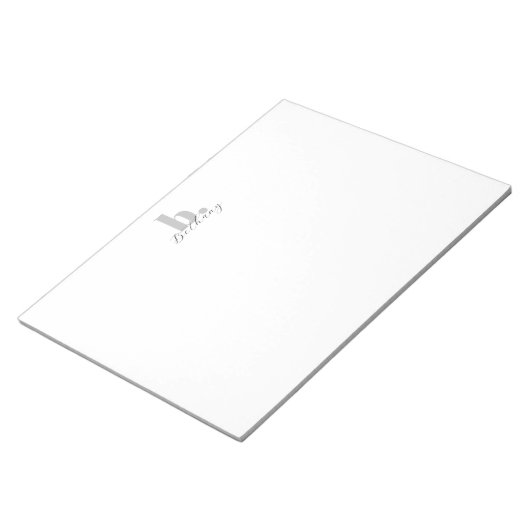 Minimale moderne monogram scriptnaam notitieblok (Schuin)