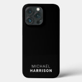 Minimale moderne monogram zwart Case-Mate iPhone case (Achterkant)