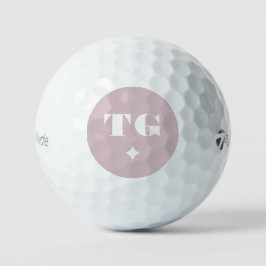 Minimale moderne monogram zwarte roze naamsterren golfballen