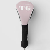 Minimale moderne monogram zwarte roze naamsterren golfheadcover (Voorkant)