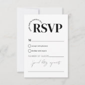 Minimale Moderne Monohrom Eenvoudige Bruiloft RSVP Kaartje (Voorkant)