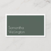 Minimale moderne Moss Green Typografie Visitekaartje (Voorkant)