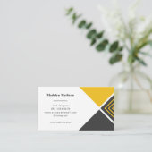 Minimale moderne mosterdgeel diagonaal visitekaartje (Staand voorkant)