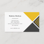 Minimale moderne mosterdgeel diagonaal visitekaartje (Voorkant)