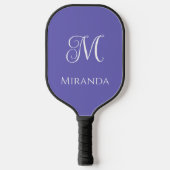Minimale moderne naam en monogram in Paarse lavend Pickleball Paddle (Voorkant)
