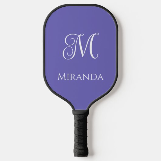 Minimale moderne naam en monogram in Paarse lavend Pickleball Paddle (Voorkant)