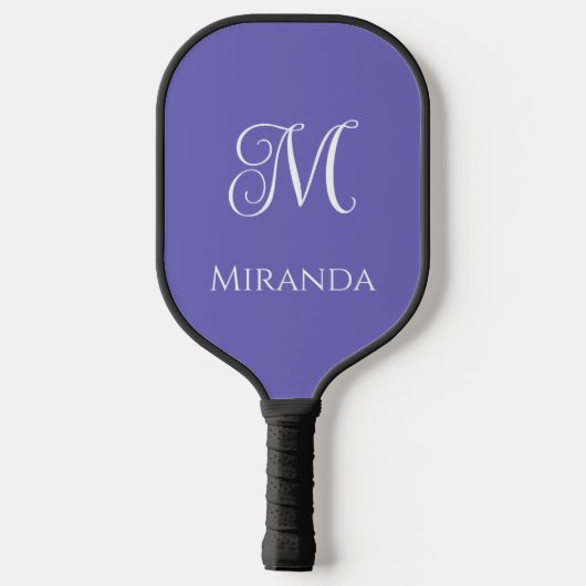 Minimale moderne naam en monogram in Paarse lavend Pickleball Paddle (Achterkant)