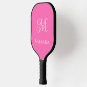 Minimale moderne naam en monogram, roze of kleur pickleball paddle (Links)