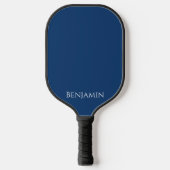 Minimale moderne naam in Navy Blue en White Pickleball Paddle (Voorkant)