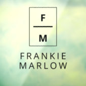 Minimale moderne naam voor kleine bedrijfsmonogram raamsticker (Vel 3)