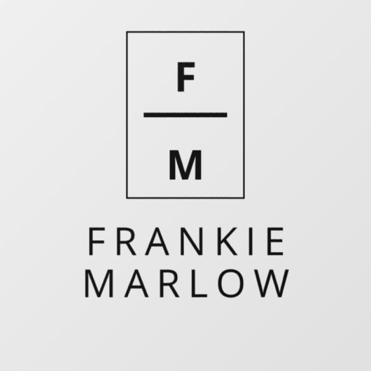 Minimale moderne naam voor kleine bedrijfsmonogram raamsticker (Vel)