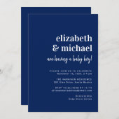 Minimale moderne navelparen, babyjongen kaart (Voorkant / Achterkant)