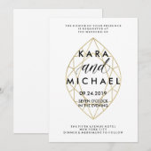 Minimale Moderne Nep Gouden Geometrische Diamanten Kaart (Voorkant / Achterkant)