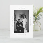 Minimale moderne 'Net getrouwd' Elopement Ontvangs Kaart (Staand voorkant)