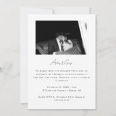 Minimale moderne 'Net getrouwd' Elopement Ontvangs Kaart (Achterkant)