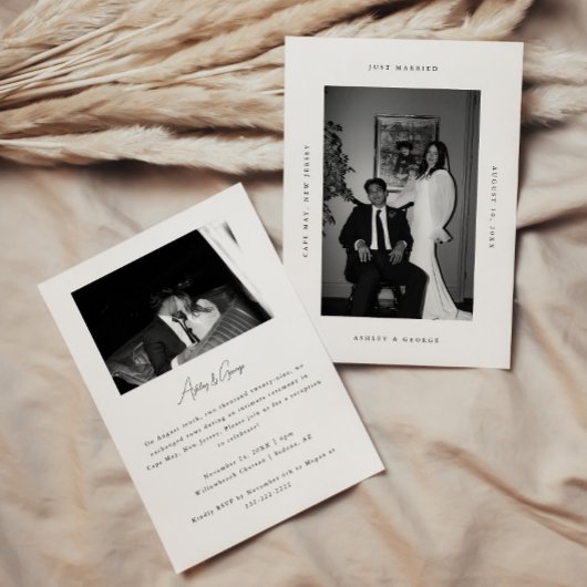 Minimale moderne 'Net getrouwd' Elopement Ontvangs Kaart