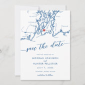 Minimale Moderne Newport Rhode Island Kaart (Voorkant)