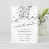 Minimale Moderne Newport Rhode Island Kaart (Staand voorkant)