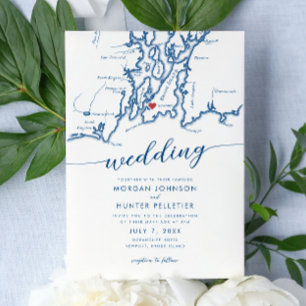 Minimale Moderne Newport Rhode Island Kaart Bruilo