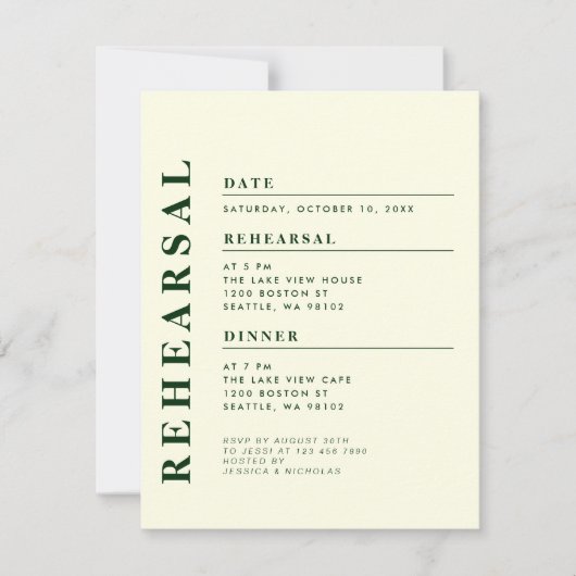 Minimale moderne off witte repetitie diner elegant kaart (Voorkant)