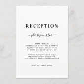 Minimale moderne ontvangst van huwelijken met zwar informatiekaartje (Voorkant)