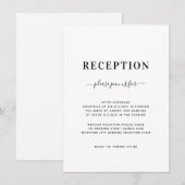 Minimale moderne ontvangst van huwelijken met zwar informatiekaartje (Voorkant / Achterkant)