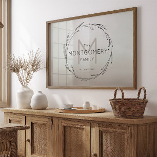 Minimale moderne op maat gemaakte naamprint jubile poster